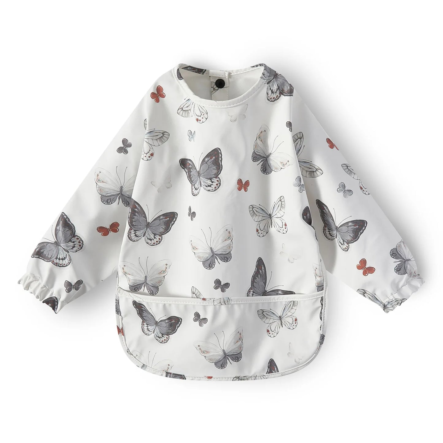 Waterproof Long Sleeve Baby Bib – Full Coverage Feeding Smock with Pocket