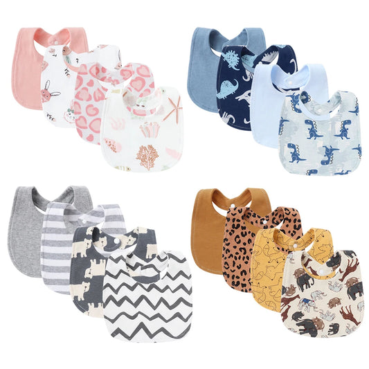 SnuggleTots 4-Piece Baby Bib Set – Soft, Absorbent & Stylish